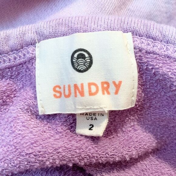 Women’s Sundry Lilac Purple Tie Dye Pullover Sweatshirt - Picture 6 of 8